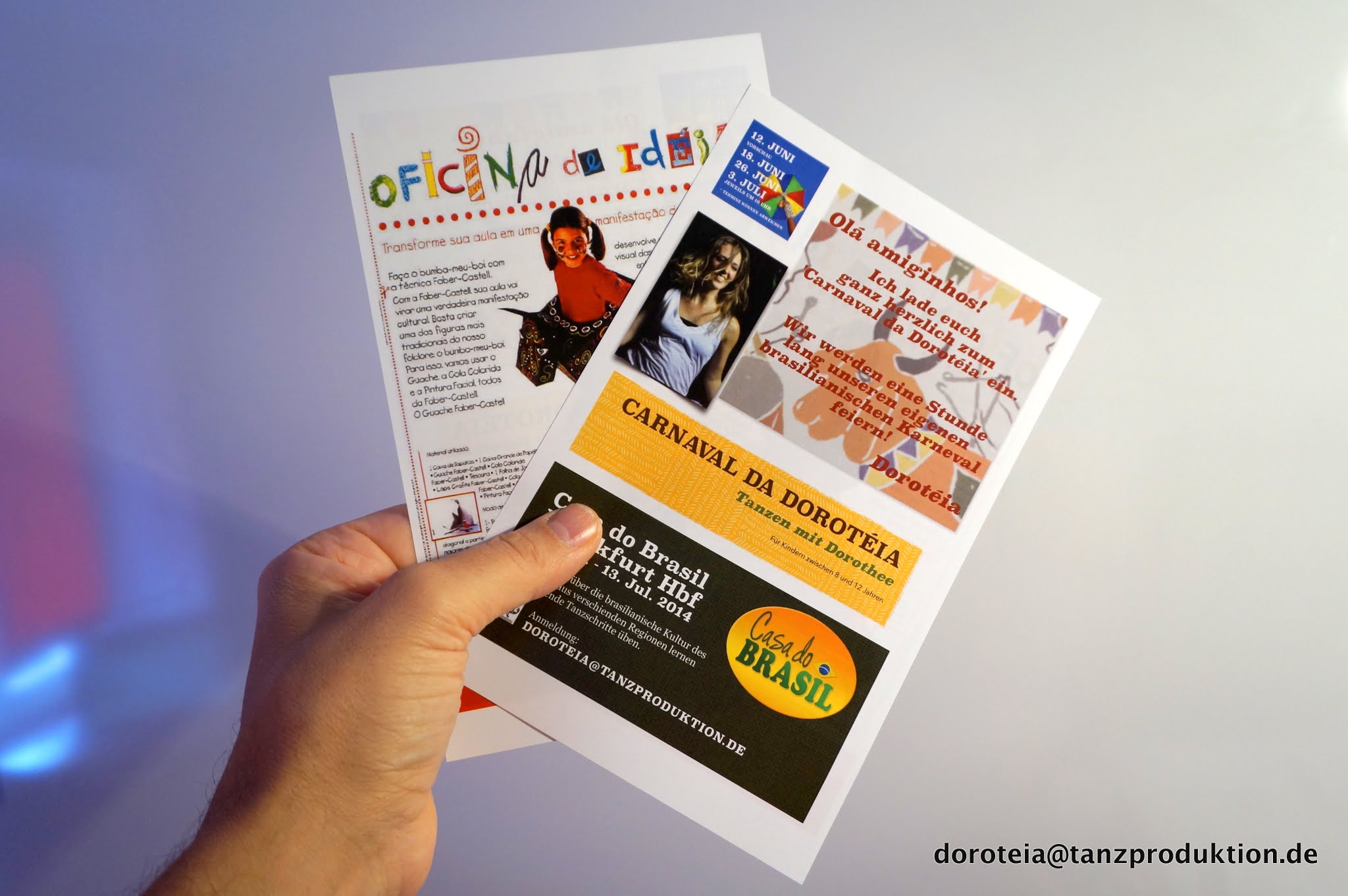 Promotional flyer for Carnaval da Dorotéia at Casa do Brasil, Frankfurt Hauptbahnhof, 2014.